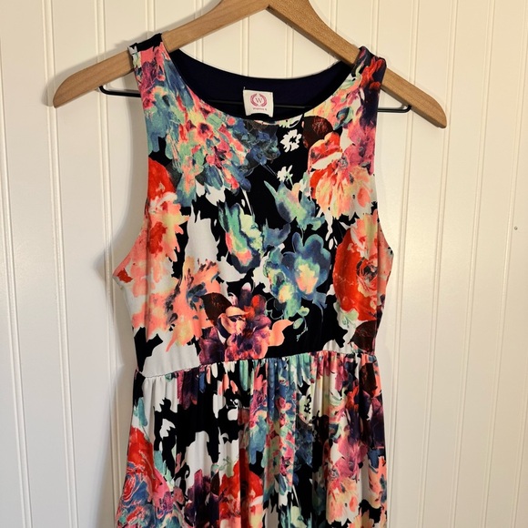 Wanna B Women’s Bright Floral High Neck Maxi Dress With Pockets Size Medium - Picture 3 of 9